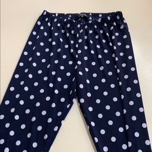 Navy and White Polka Dot Leggings